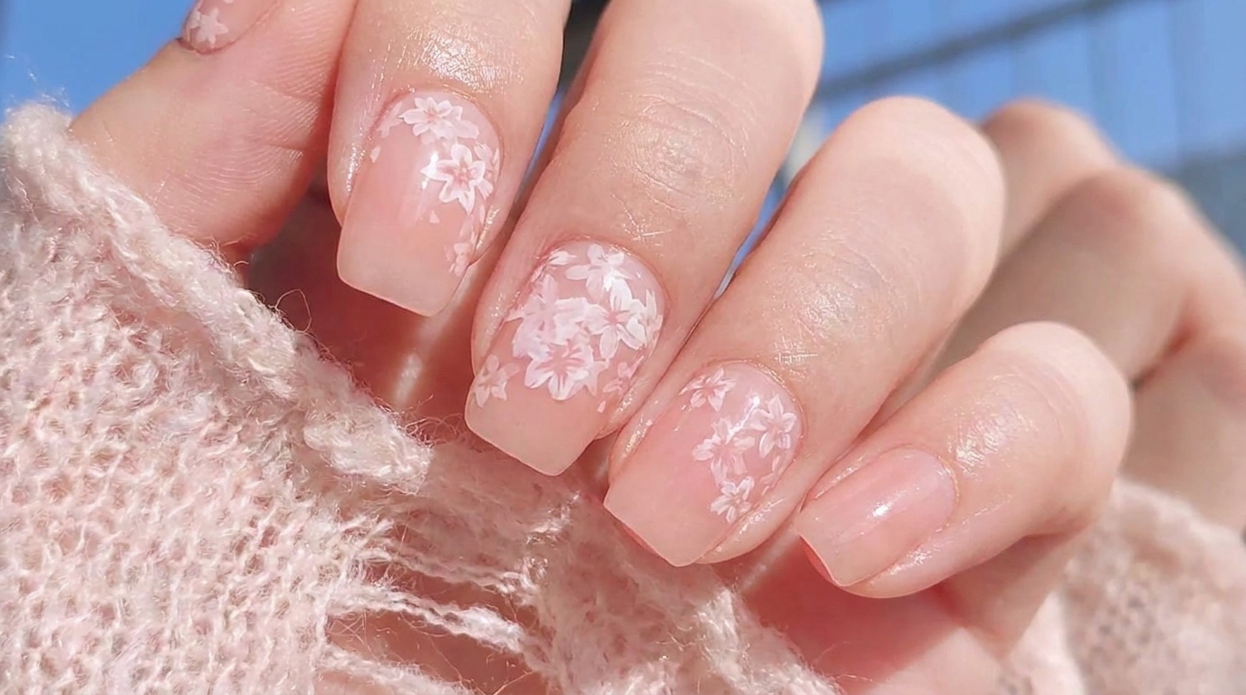 手描きで楽しむ！儚げな春の桜ネイルのやり方