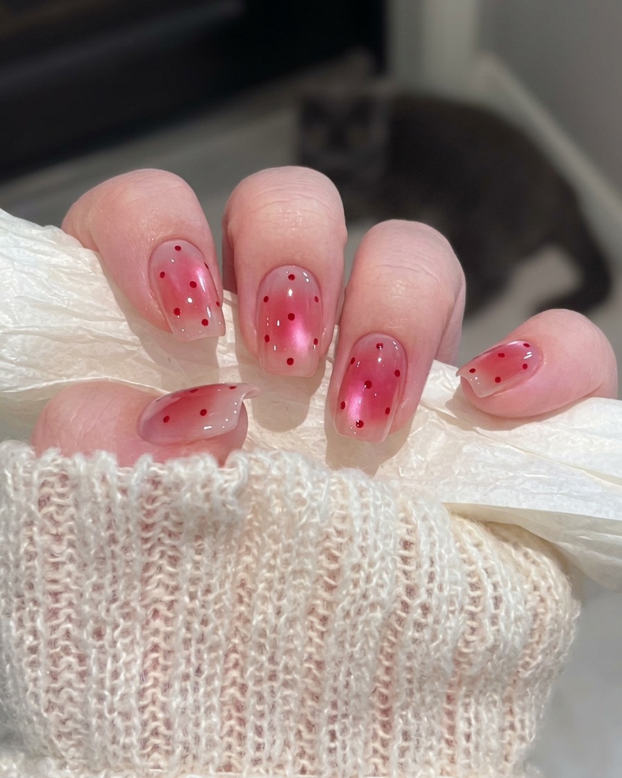 ベースジェルを塗った手をプロ用UVネイルランプに入れて硬化させている様子。