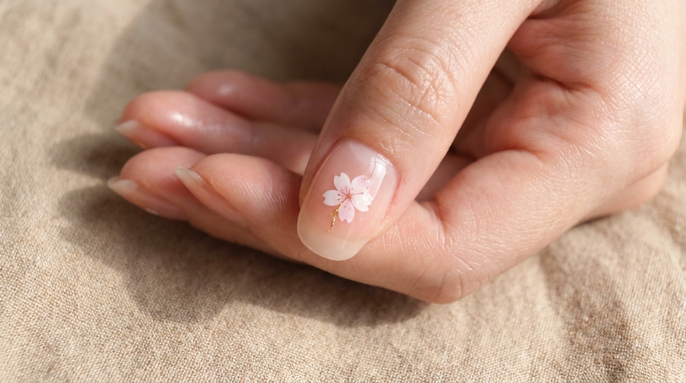 ヌードピンクの桜色チークネイル — セルフジェルネイル手順