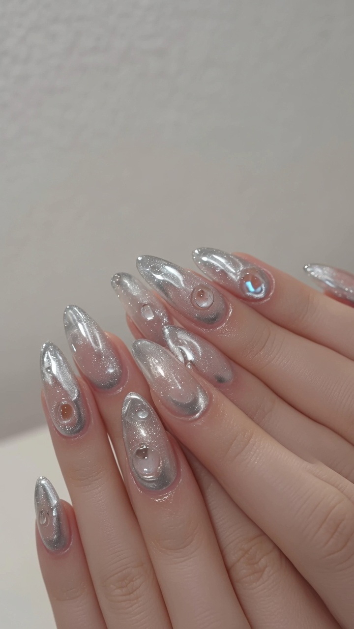 透け感を楽しむゼリーネイルと水滴アートのトレンドチュートリアル