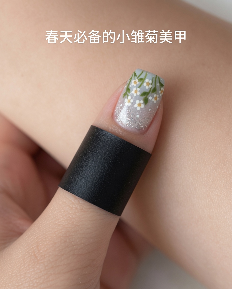 自爪にマグネットジェルを塗布している様子