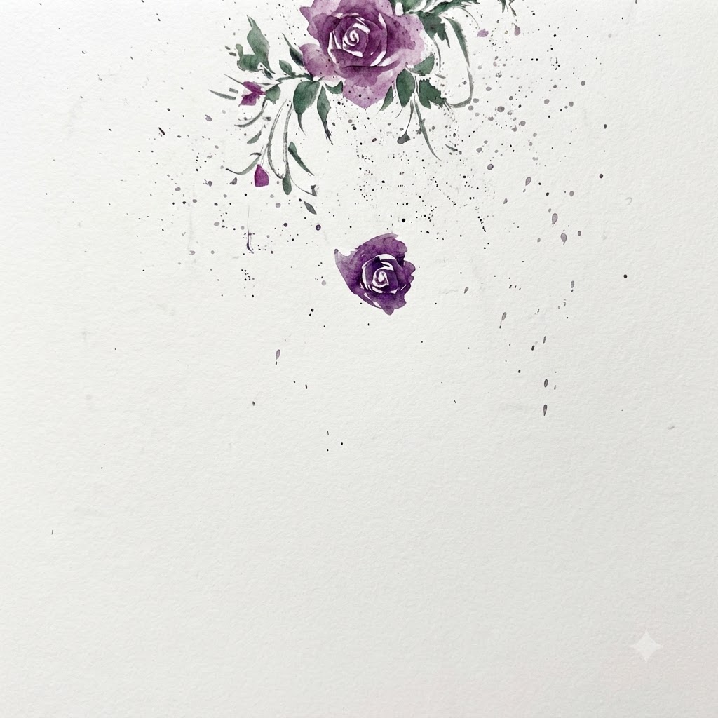 定義を強化するために花びらの輪郭が描かれた花を示す水彩画の詳細。