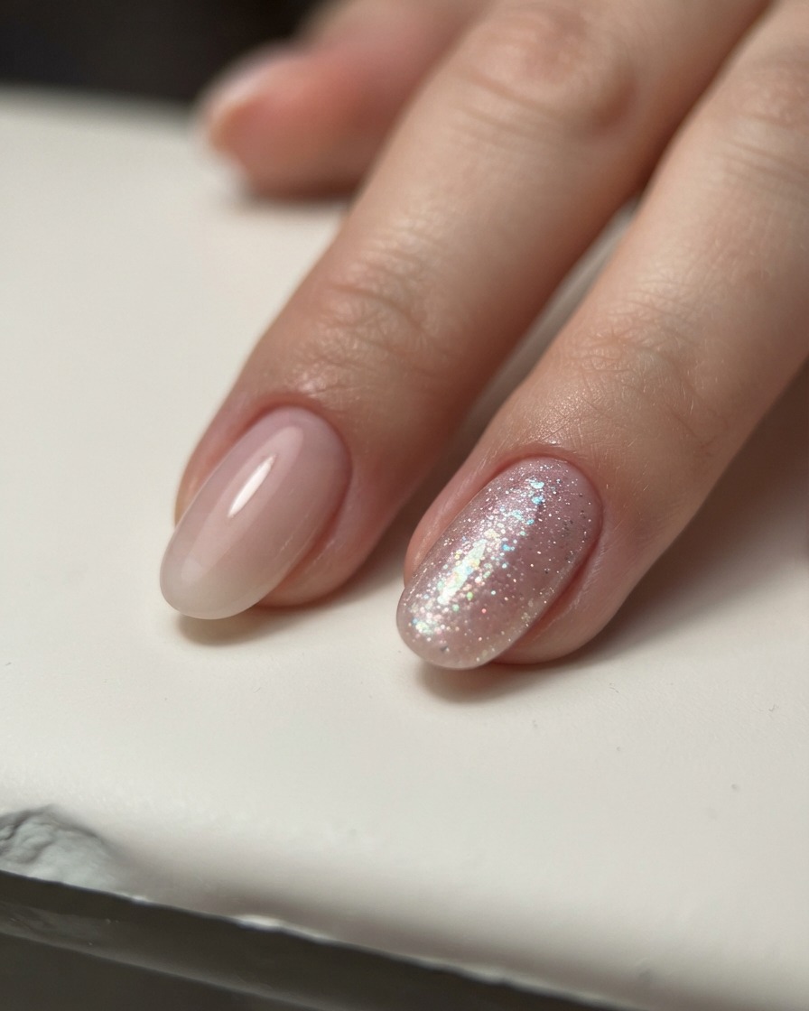 プロ仕様のUV/LEDネイルランプの中で、爪を硬化させているクローズアップ。