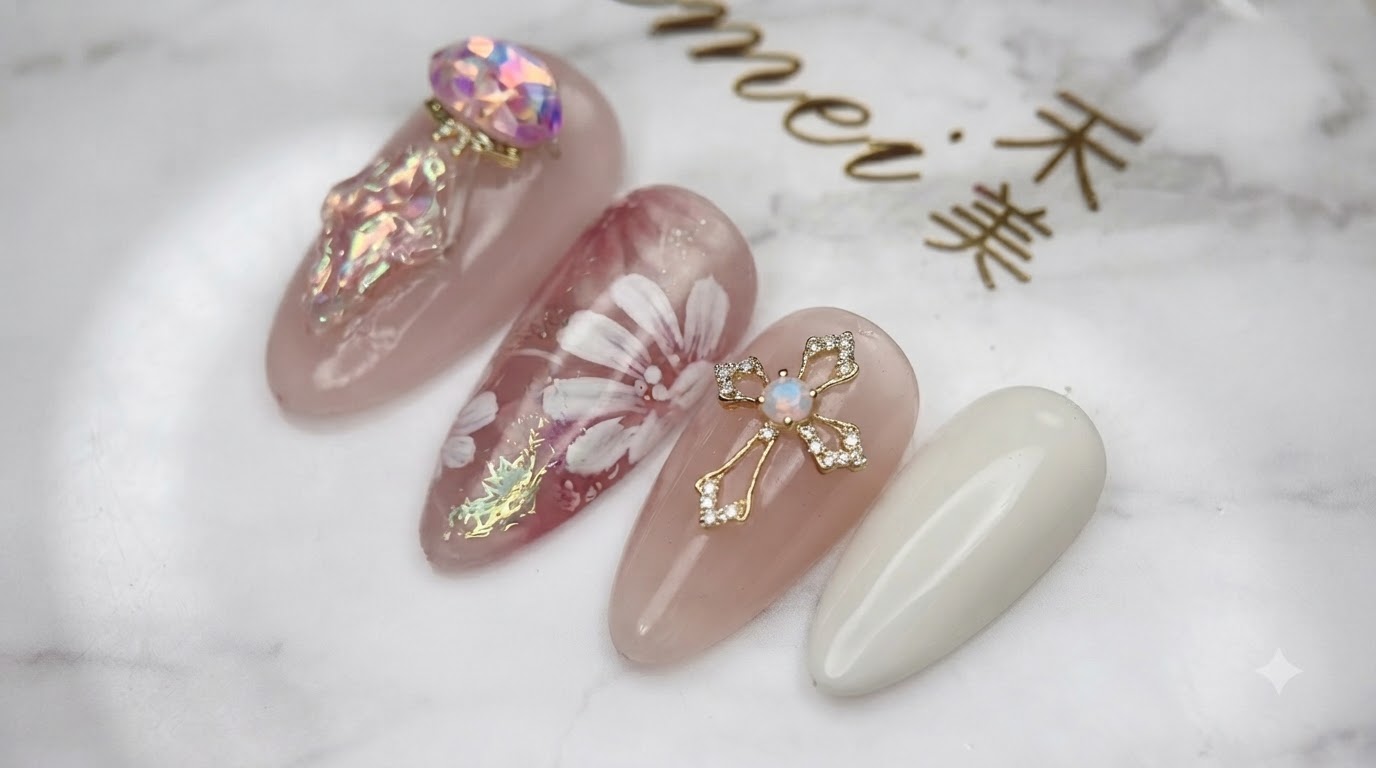 レイヤード・デイジー・フローラル・ネイルアート — ステップバイステップ・チュートリアル