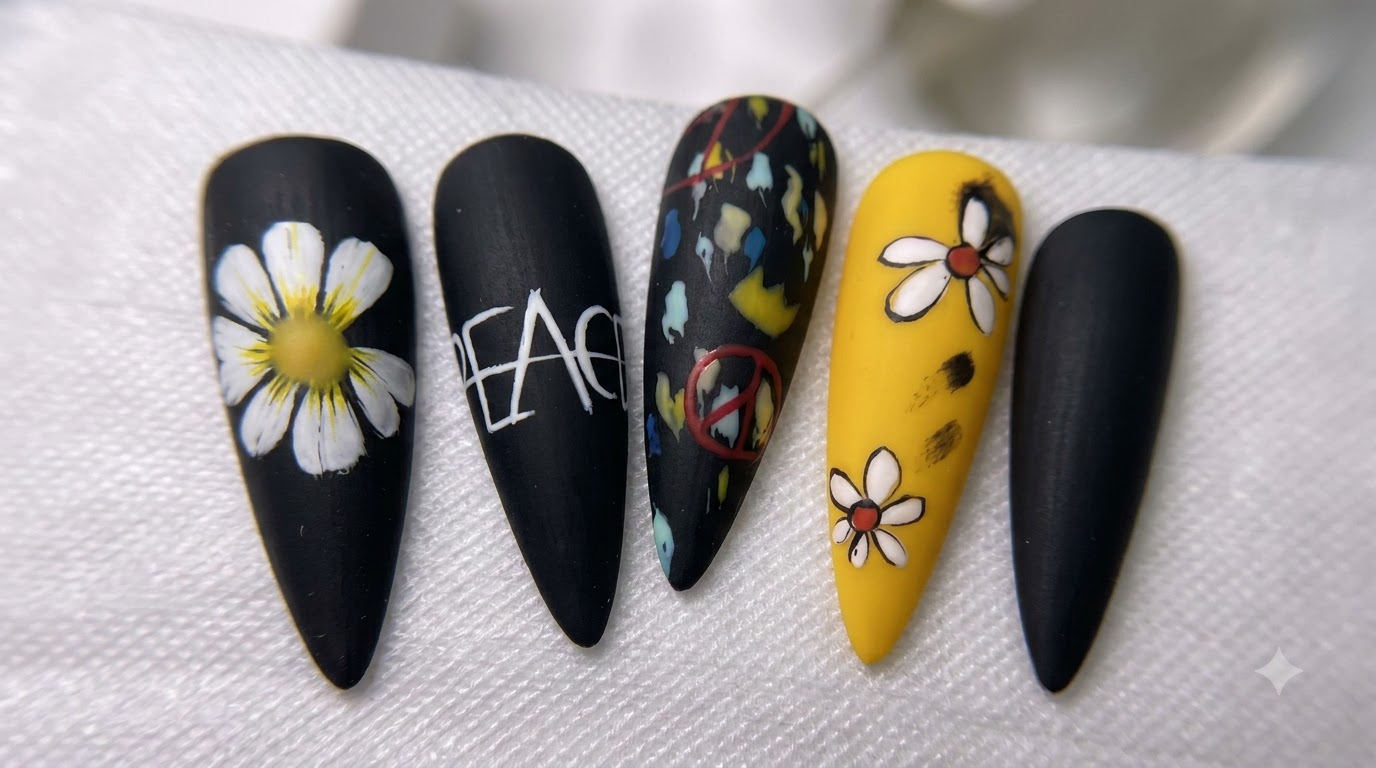 PEACEMINUSONE ﬂawed daisy nail art — ステップ・バイ・ステップチュートリアル