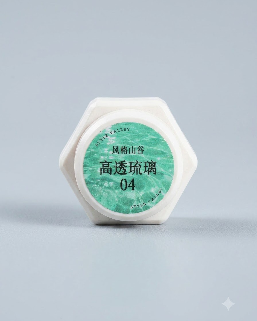 緑色のグラフィックと04という数字が書かれた製品ボトルのパッケージ。